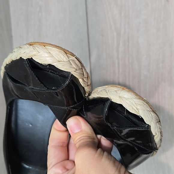 Stuart Weitzman Women Leather Espadrille Wedge Open Toe Sandals shoes sz 9.5M - Picture 3 of 10